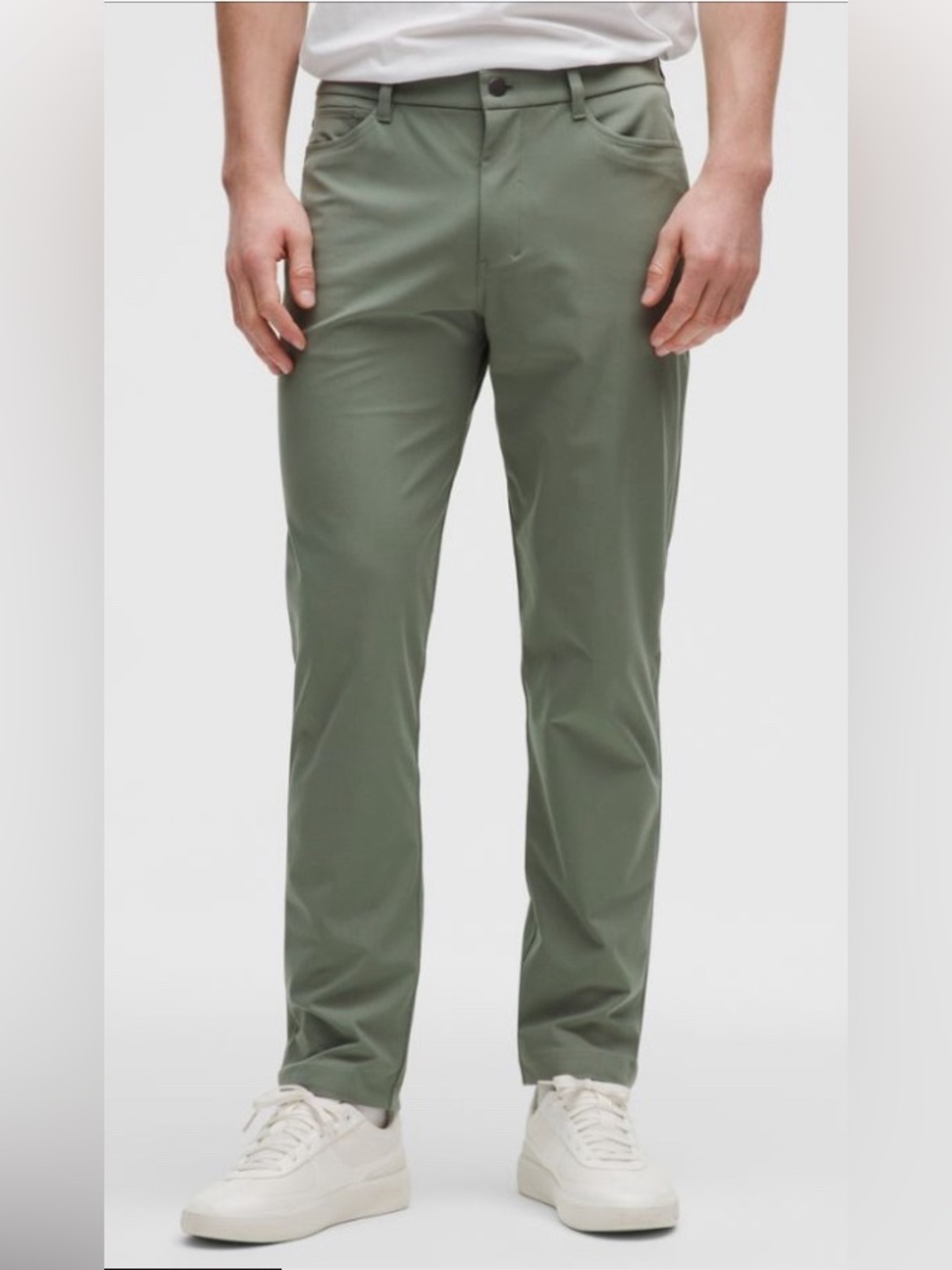 Lululemon ABC Classic Fit 5 Pocket Pants Sz 38 32” Inseam Willow Leaf Green